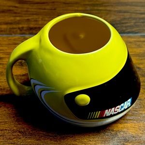 NASCAR Yellow Coffee Mug Vintage 16 Oz Cup
